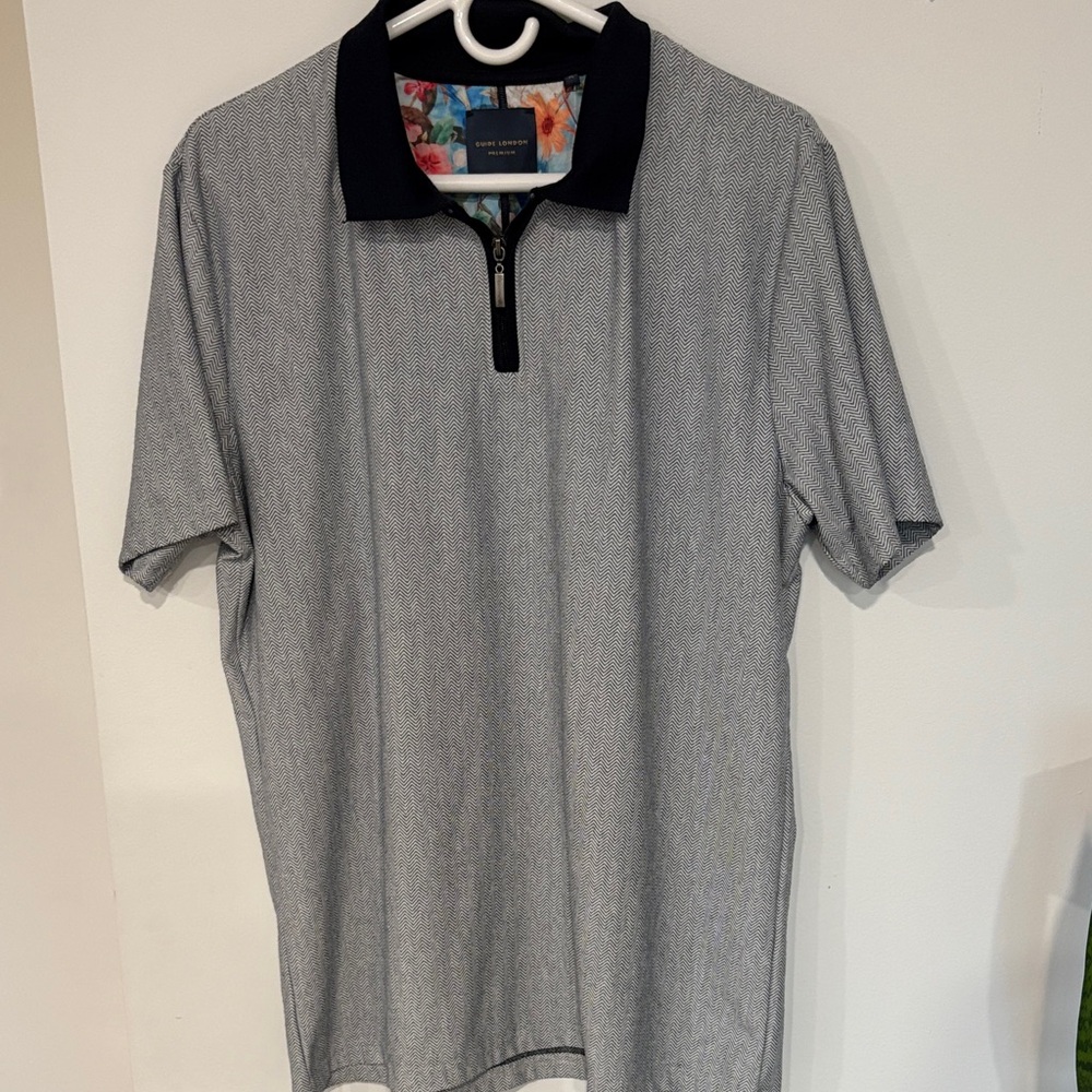 Stylish Black and Gray Polo Shirt